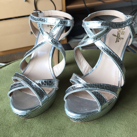 F.lli Bruglia silver platform heels, 7 - Picture 5 of 8
